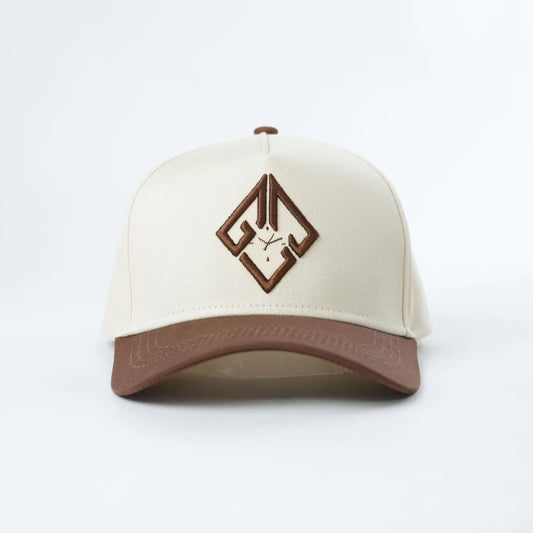 GLJ Signature Hat - Cream & Brown